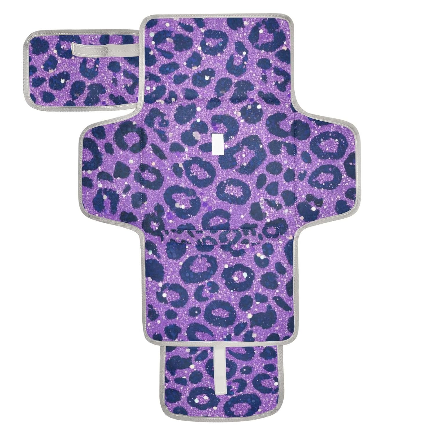 Fake Glitter Leopard Print Lavender Reusable Diaper Changing Pads with Tissue Pocket Baby Portable Changing pad Infant Travel Station Kit cambiadores de pa?ales para Bebes