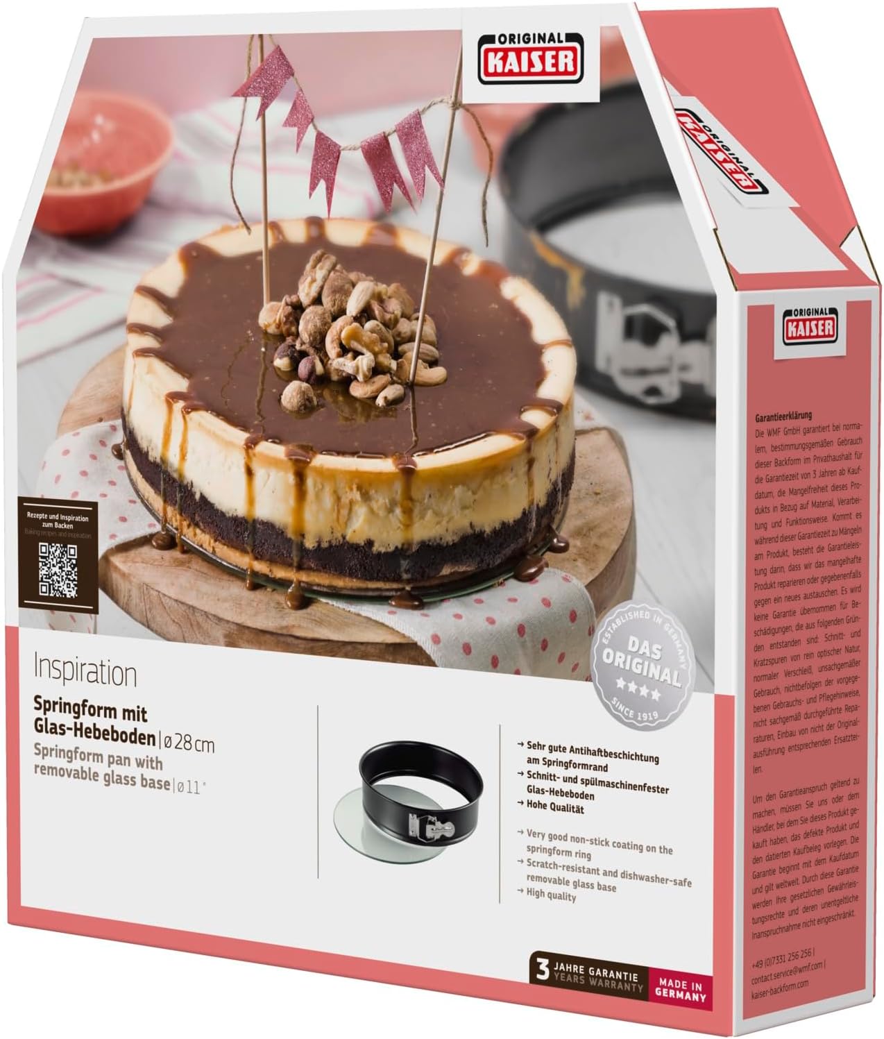 WMF Glass Bottom Springform Pan Crystal Good Non-Stick Coating Scratch-Resistant Glass Base Ready to Serve, 28 cm