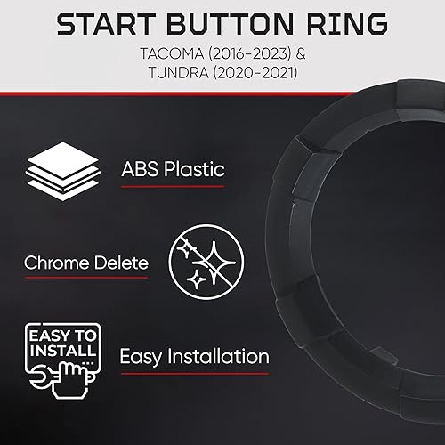 Miniatura 4 de Anillo de botón de inicio para Tacoma 2016-2023  Tundra 2020-2021 - Negro