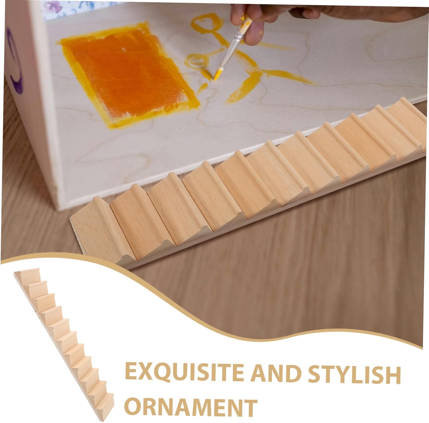 SUPVOX 5pcs Mini Wooden Staircase Model for Dollhouse Decor Scale Miniature Stairs Smooth Finish Compact Design for Creative Playhouse Interior Decoration