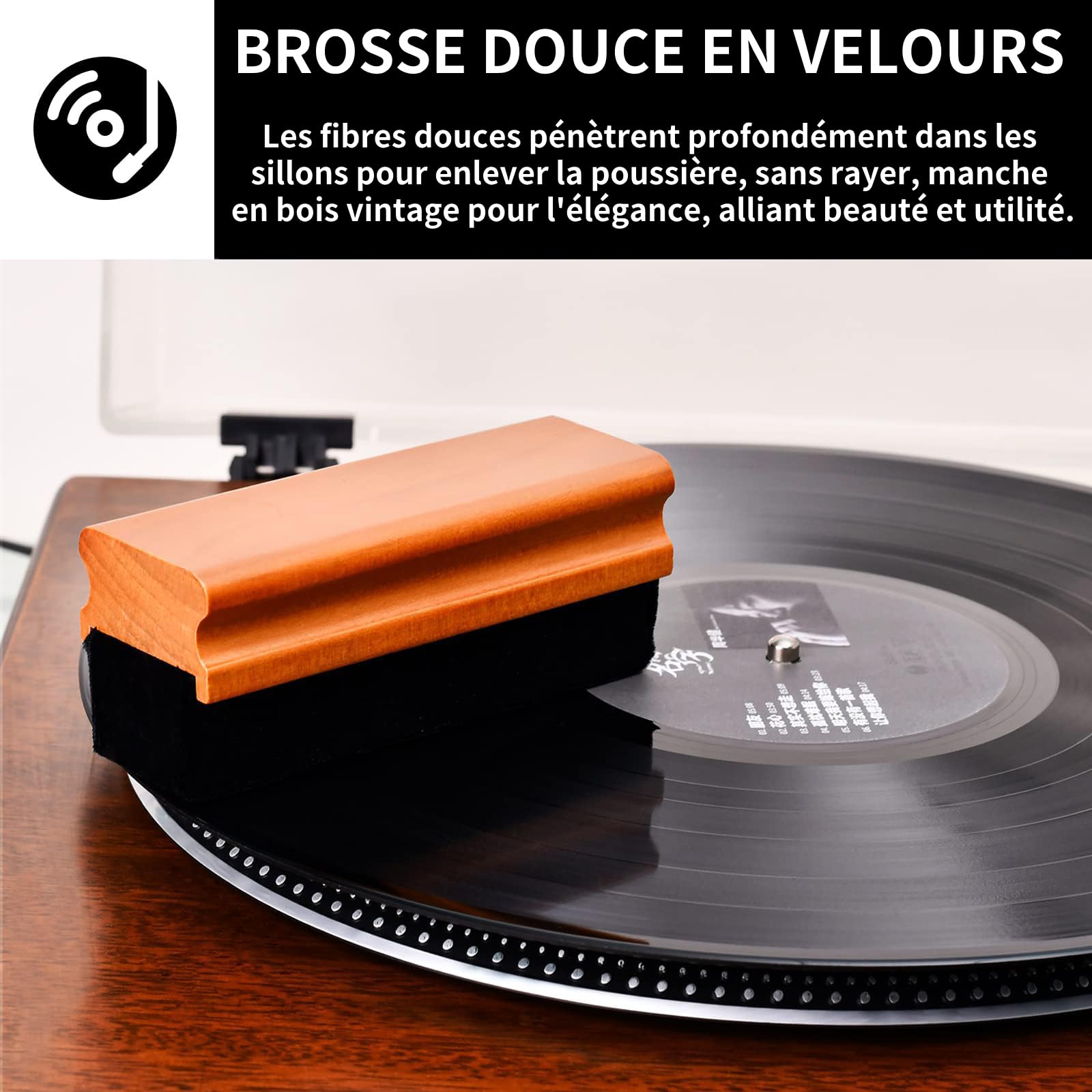 Kit Nettoyage Vinyle par Kulloomii | 7-en-1 Nettoyante pour LP Disques Vinyle | Brosse à Disque | Souffleuse d'air | Solution nettoyante pour disques Antistatique