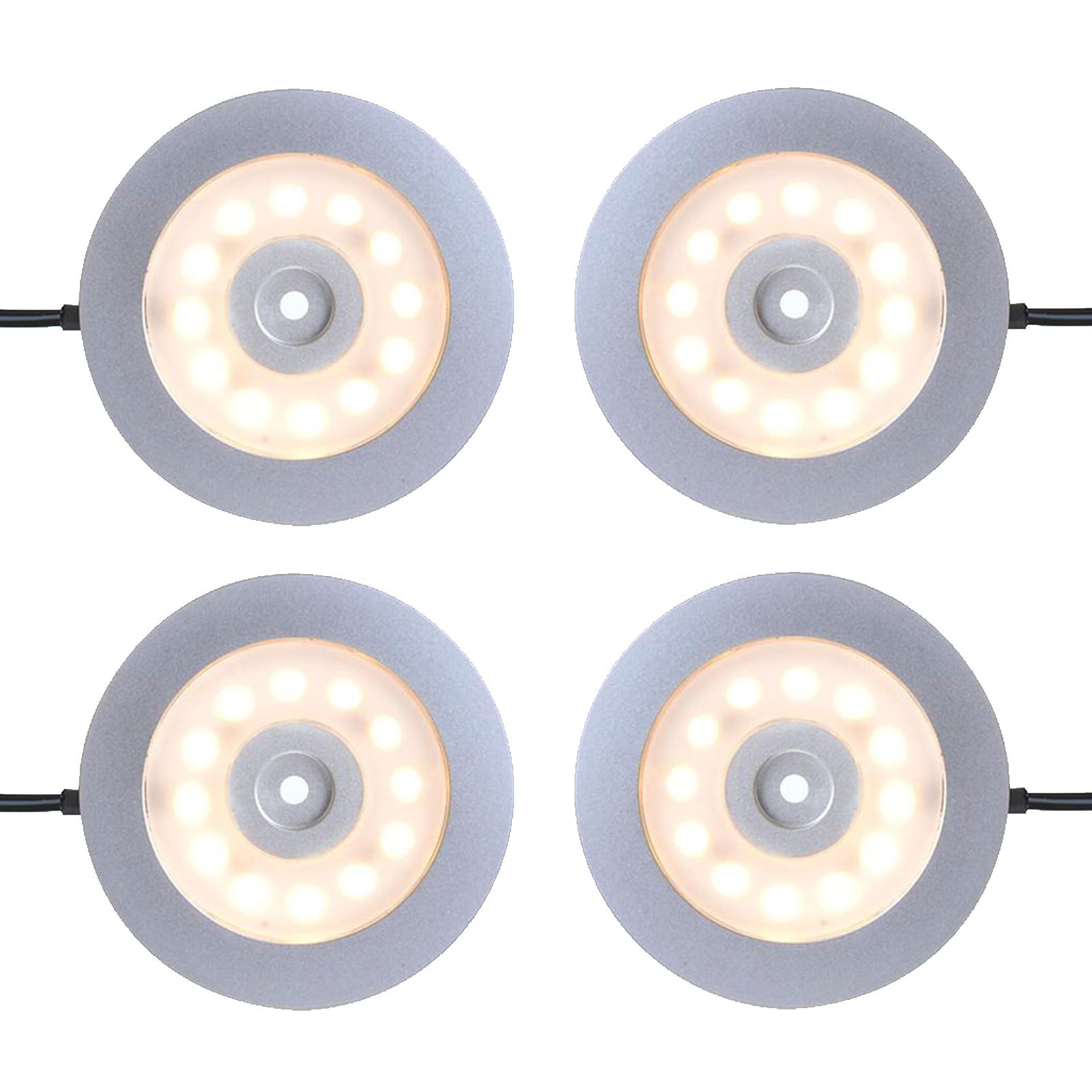 ProPlus 4er Set Wohnwagen Wohnmobil Boot Innenbeleuchtung Led Aufbauspot schwenkbar 240l, 12V-3,4W, Ø55x5,0mm