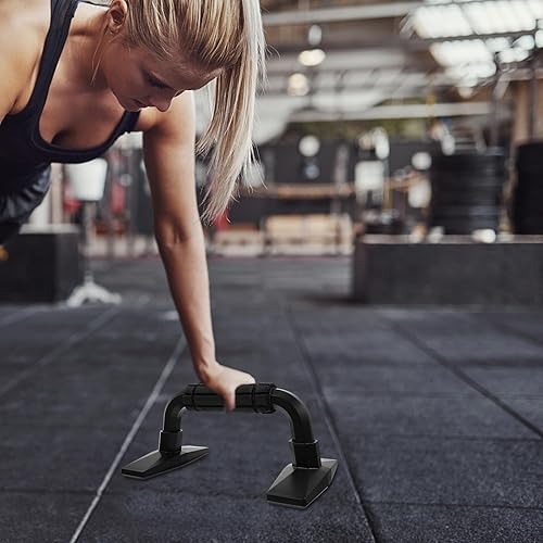 Miniatura 3 de 2pcs barras de flexiones en forma de H soportes de flexión de acero muscular equipo de fitness para el hogar brazo entrenamiento de fuerza y