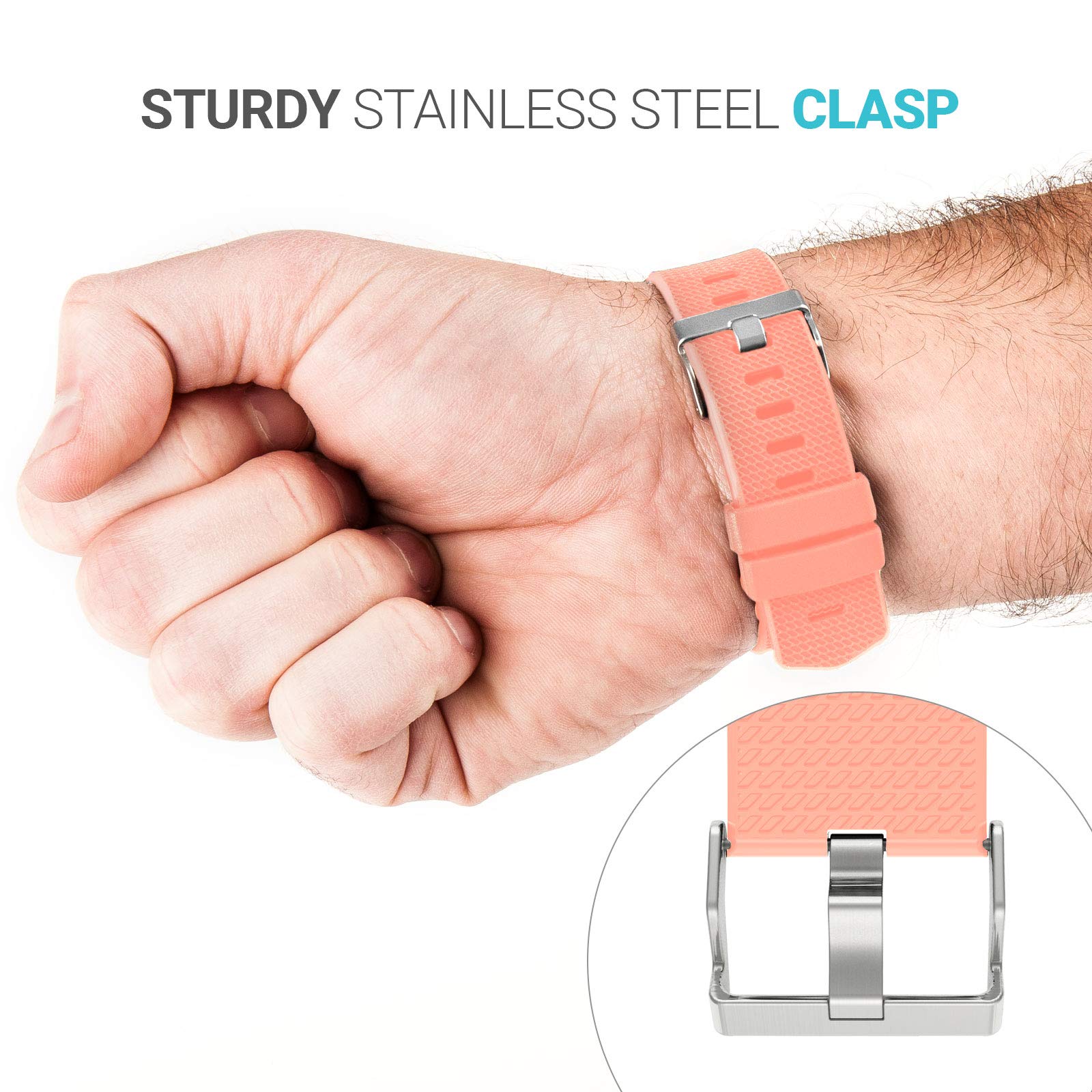 Yousave Accessories Compatible Strap for FitBit Charge 2, Silicone Sport Wristband for the FitBit Charge 2, (Large - Image 4