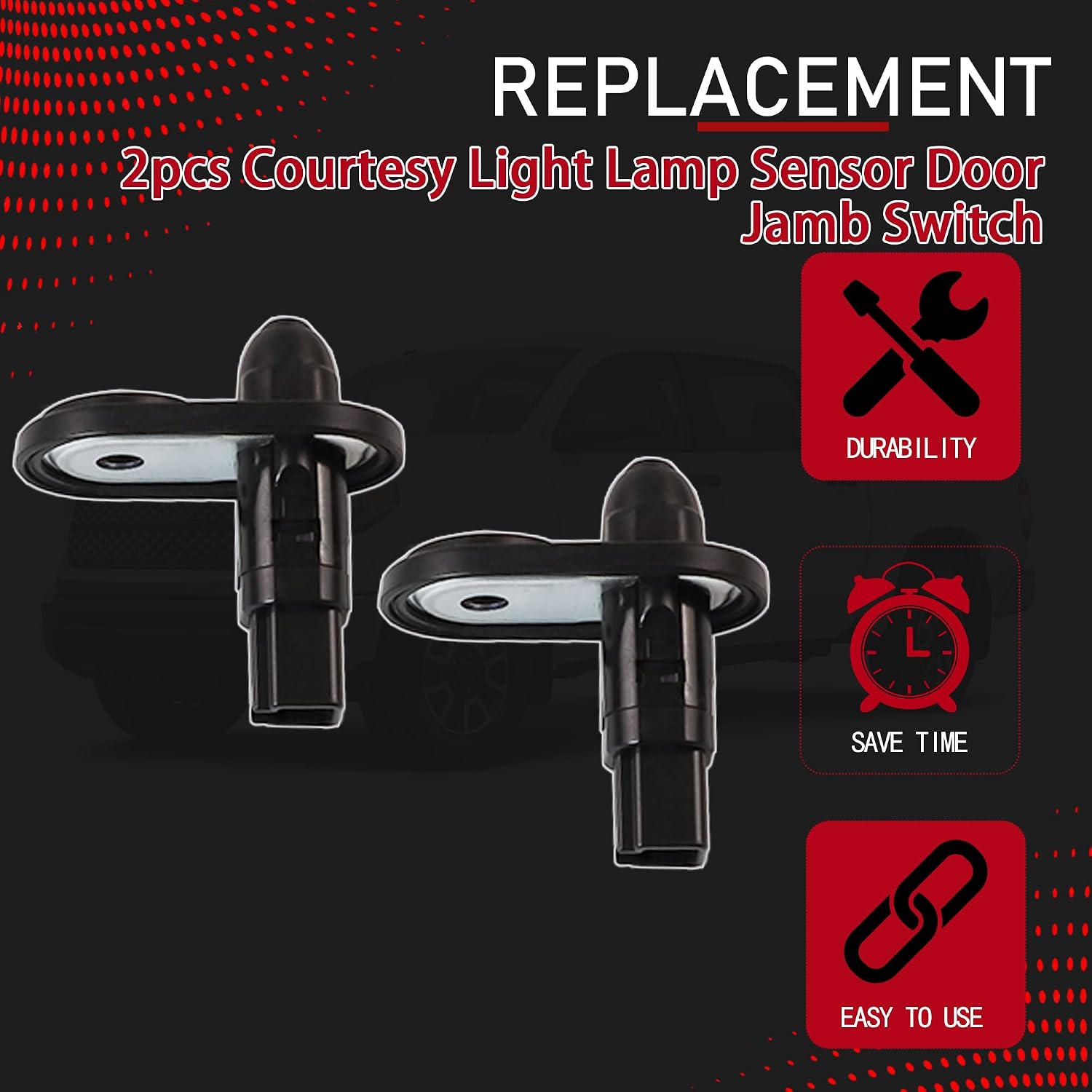 2pcs Courtesy Light Lamp Sensor Door Jamb Switch Compatible with 2007-2019 Toyota Tundra 2008-2022 Sequoia 2011-2020 Sienna Replaces 842310C010 84231-0C010