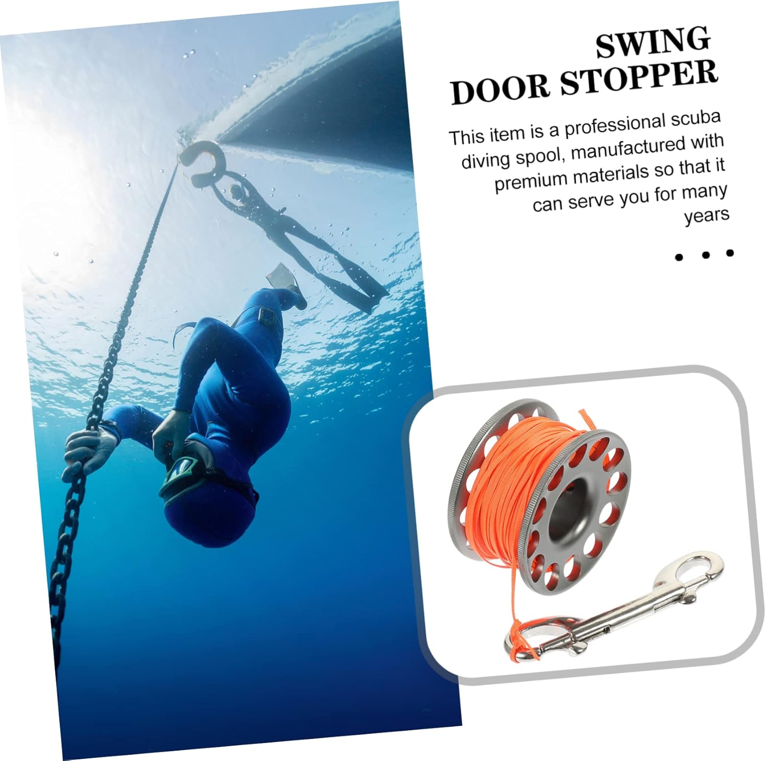 1roll Diving Spool Line Portable Guide Line Spool for Underwater Activities for Scuba Diving and Snorkeling Features Smooth Edges for Hand Protection