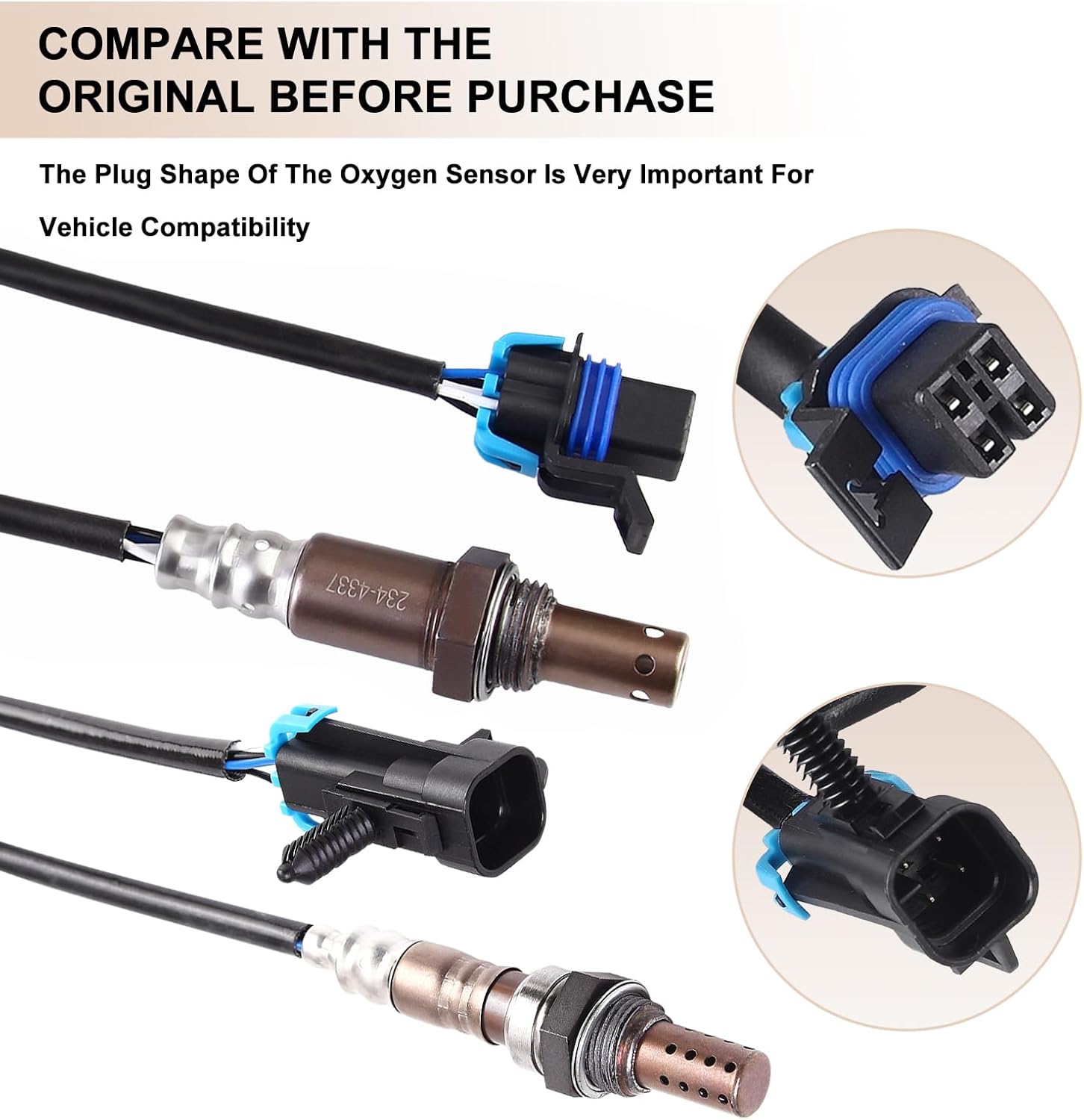 O2 Oxygen Sensor Upstream Downstream for Chevy Avalanche Silverado Suburban Tahoe, for GMC Sierra 1500 Classic Yukon XL 1500 2500 4.3 4.8 5.3 6.0L 2006-2007, Replace 234-4018 234-4337 4PCS