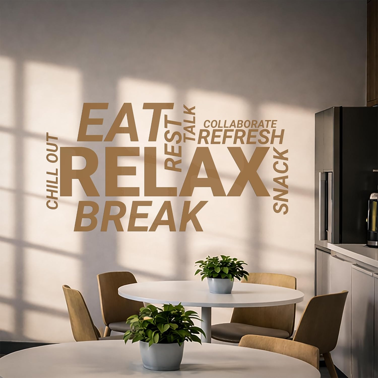 Vinyl Wall Decal Break Room Office Words Cloud Kitchen Relax Lounge Area Decoration Snack Bar Idea Stickers Mural Large Decor (ig6013) Black