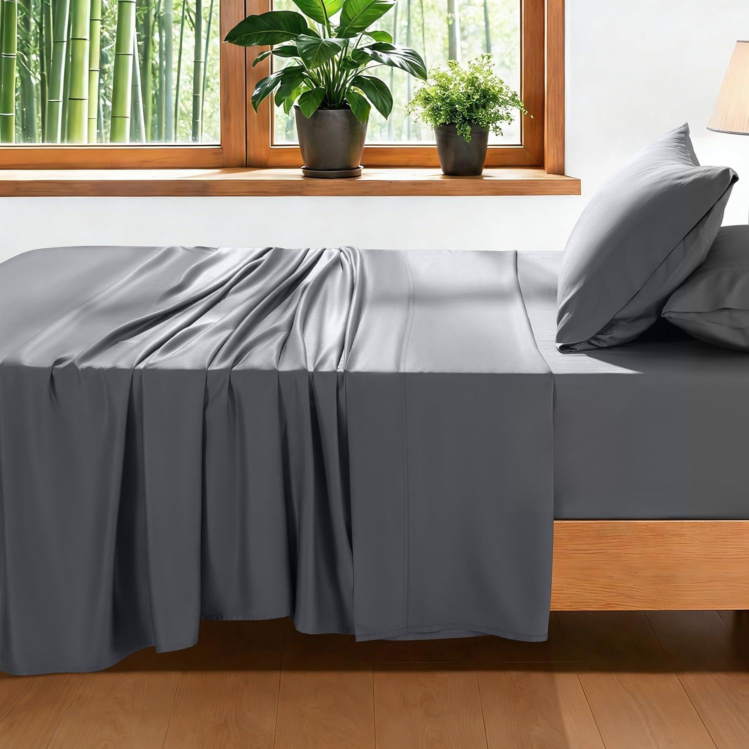 100 Viscose Derived from Bamboo Sheet Set - 4pcs Extra Deep Pocket up to 18-24 Cooling Sheets for