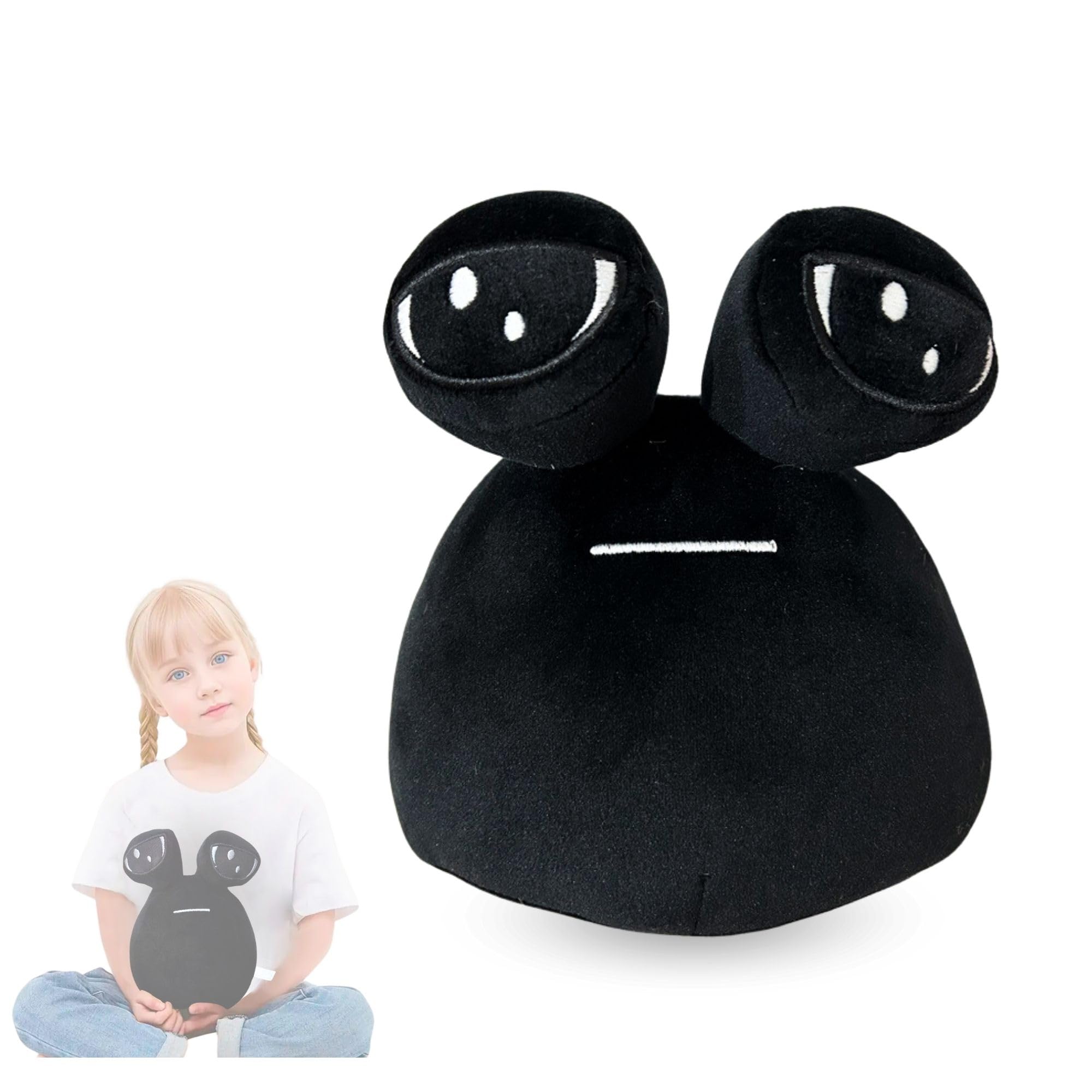 Peluche Pou Suave. Juguete de Peluche Pou Triste. Muñeco Kawaii Pou para Niños de Todas las Edades. Juguete de Pou de Algodón. Peluche de Alien Pou Negro. Peluche Pou para Decoración Infantil.