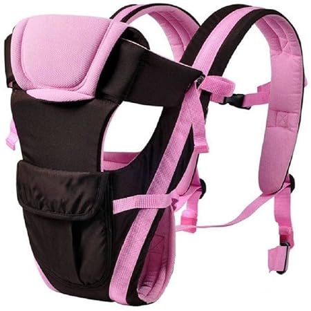 Chinmay Kids 4 in 1 Deluxe Series-4 Way Carrying Position, with Wide Shoulder Straps,Baby Carrier Cum Kangaroo Bag (Pink)