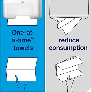 Tork Singlefold/C-Fold Mini Hand Towel Dispenser 553100 - H3 Paper Towel Dispenser - Slim, White