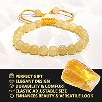 Vista 115 de Adjustable Crystal Bracelet – Gemstone Bead Bracelet with Adjustable Macrame String – Chic Gemstone Bracelet for Men and Women – 8mm Round Healing