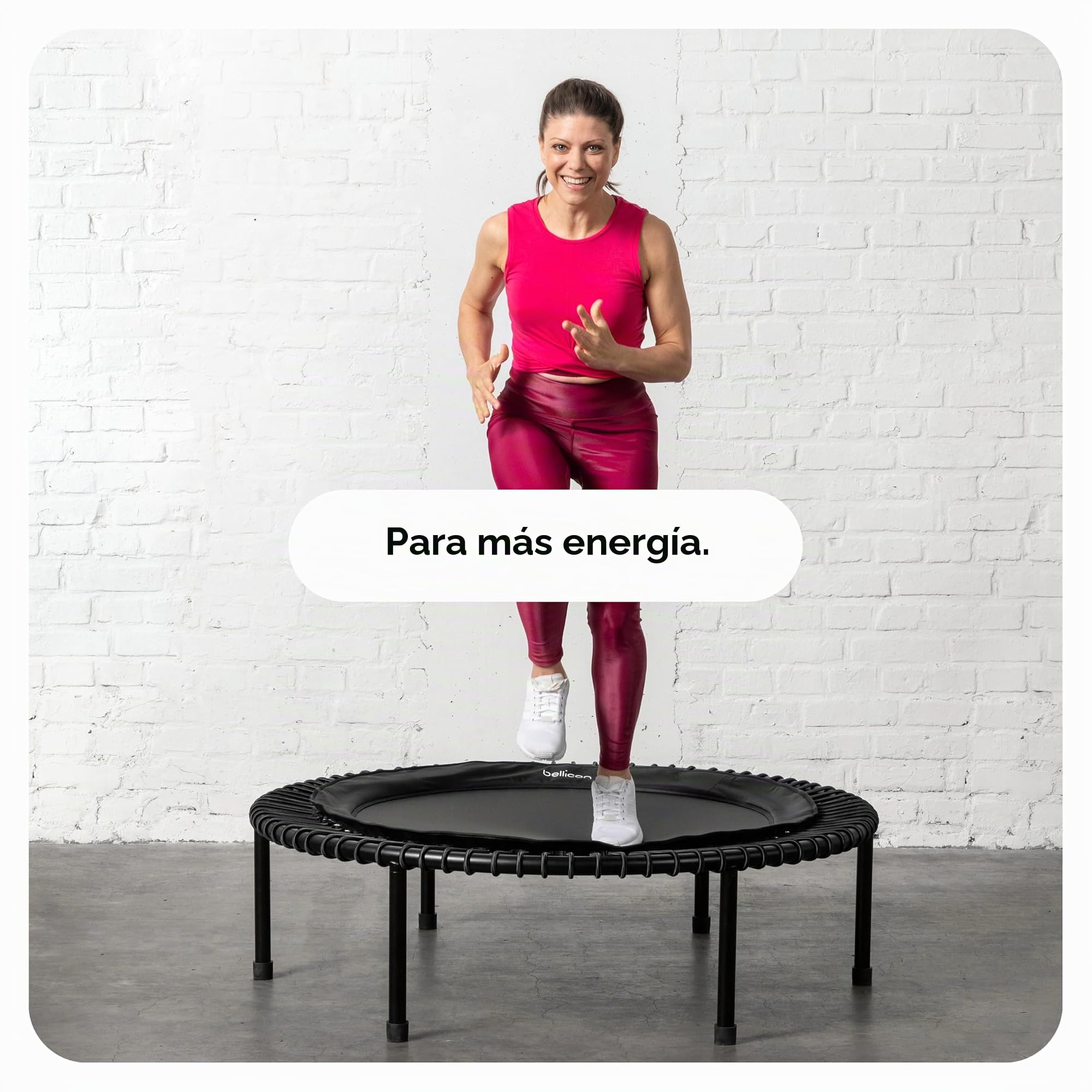 bellicon Trampolín Fitness 100-125 cm | Patas de Tornillo Resistentes y suspensión de Anillo de Cuerda de hasta 150 kg (Extra Fuerte) | Marco de 3 Piezas | Fabricado en Alemania