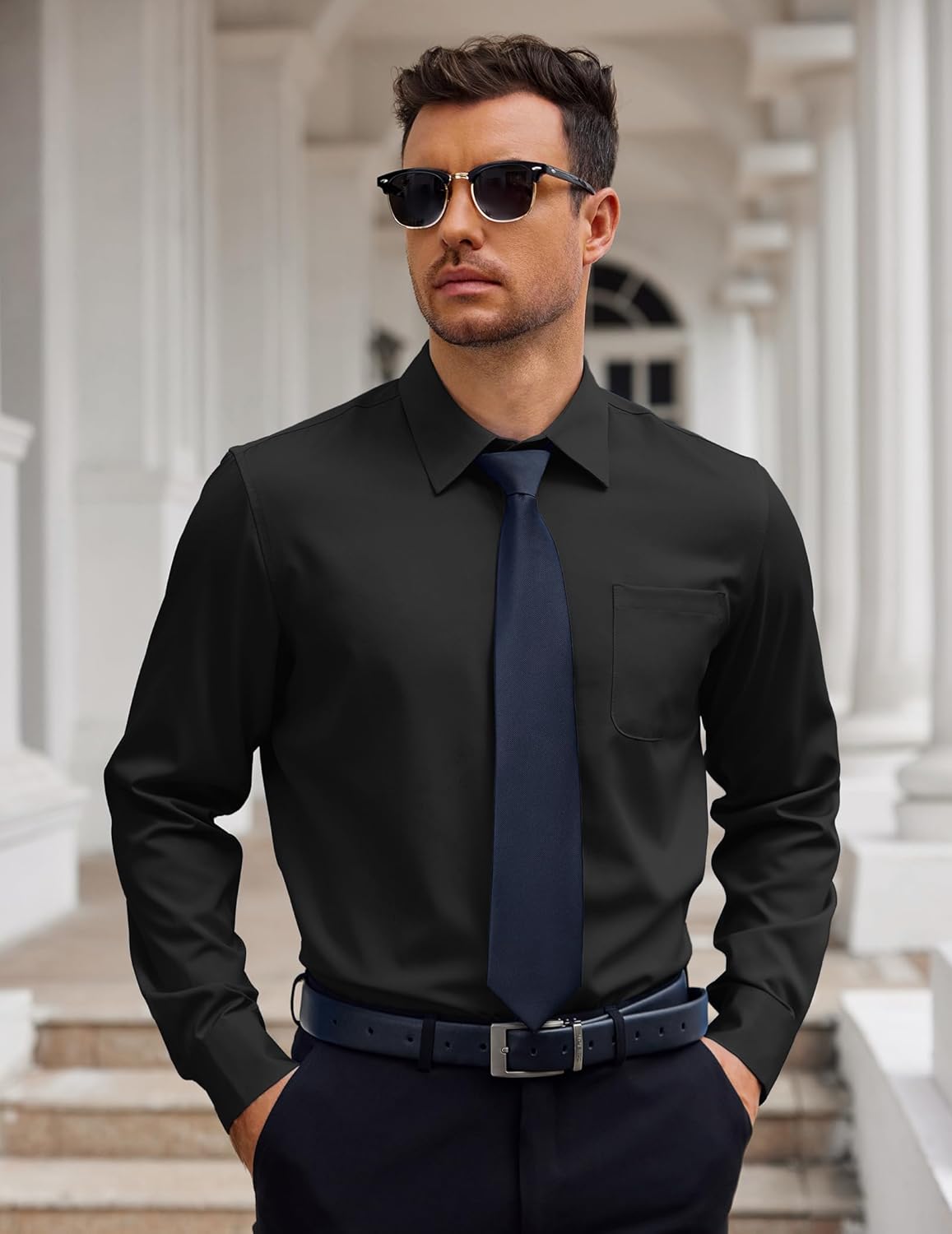 COOFANDY Mens Dress Shirt Long Sleeve Button Down Shirts Business Casual Wrinkle Free Shirts with Pocket - Image 2