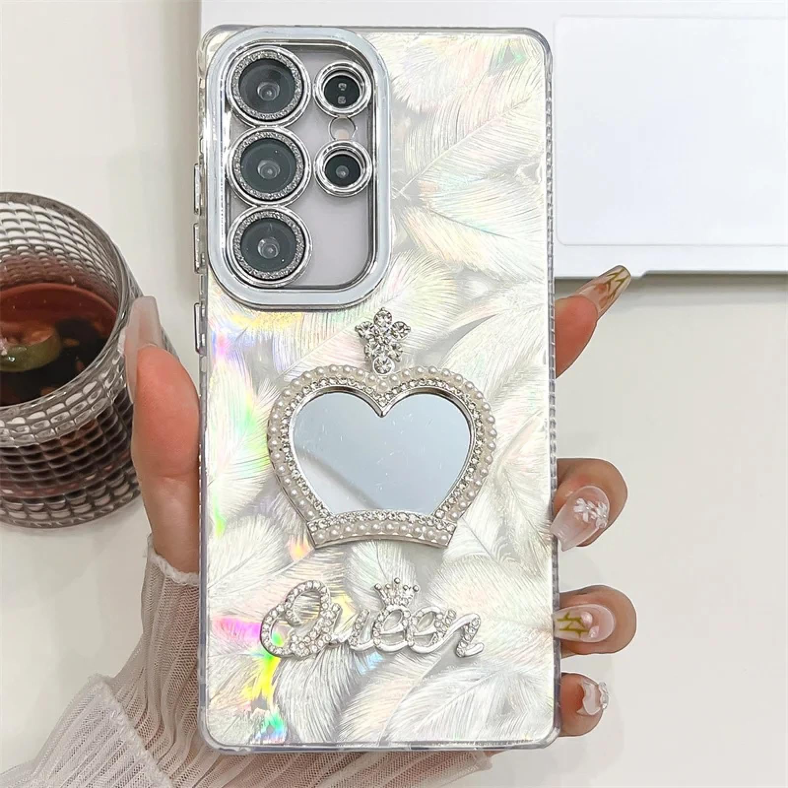Coque rigide pour Galaxy A56, finition miroir laser premium - 7