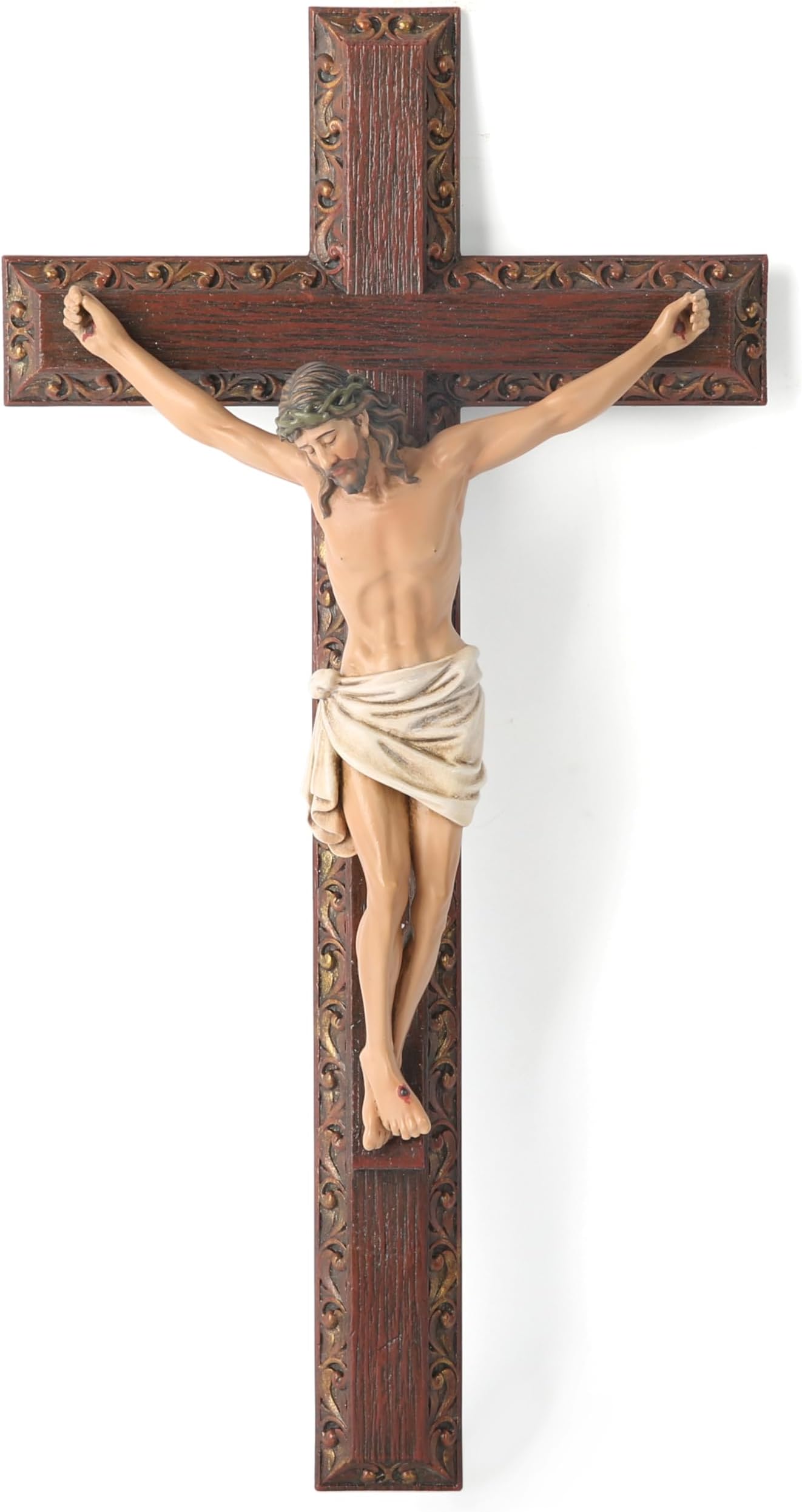 BC BUILDCLASSIC Cross Decoration Religious Cross Religious Cross Religious Gift Full Color Hand Painted 12" Tall