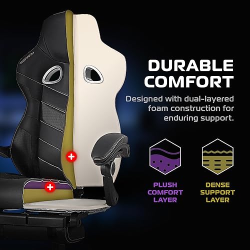 Miniatura 6 de Respawn 110 Pro Silla ergonómica para juegos con reposapiés para adultos, cómoda silla reclinable de oficina con soporte lumbar y reposacabezas,