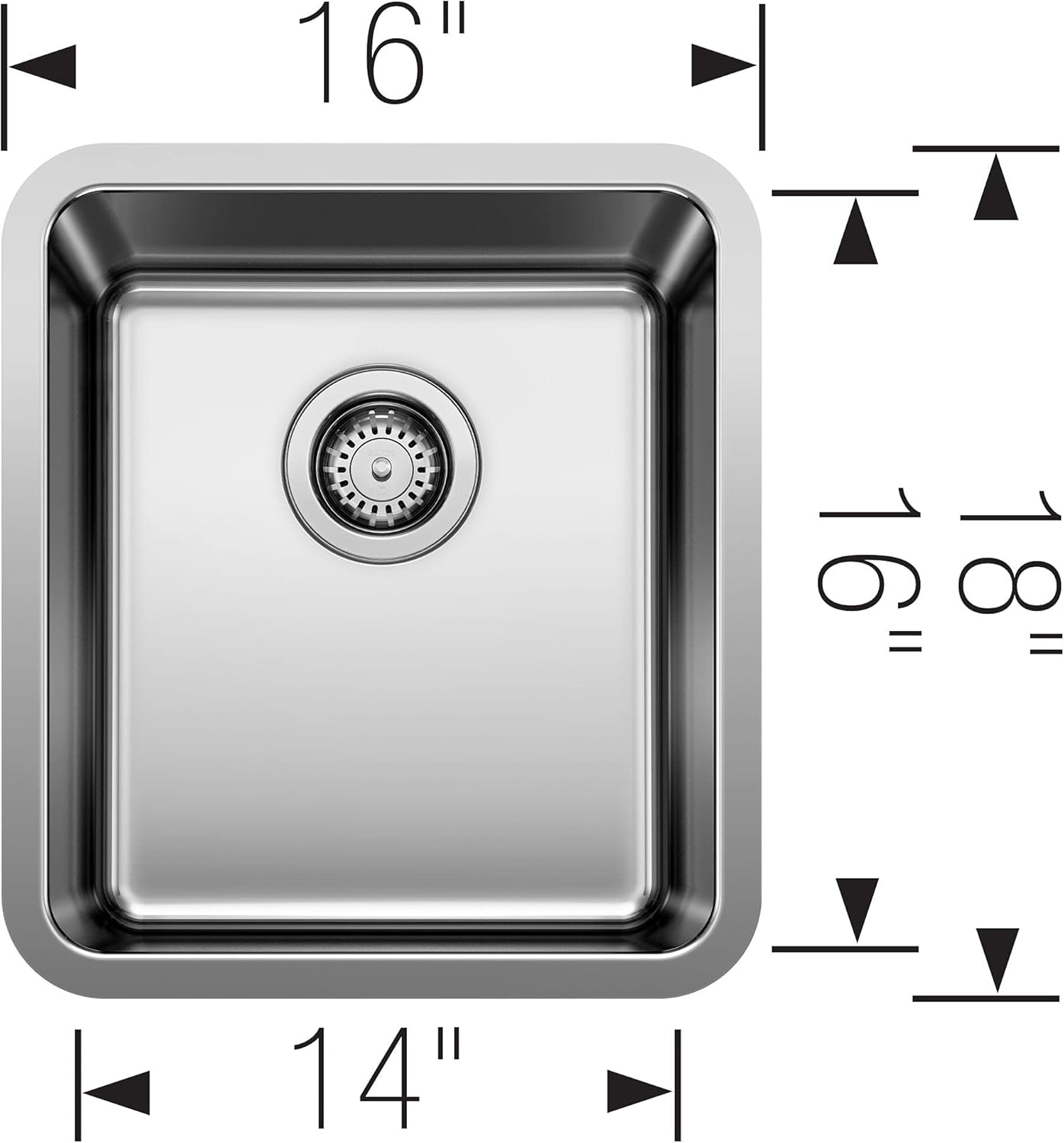 Black Friday - 40% OFF BLANCO, Stainless Steel 442767 FORMERA Undermount Bar Sink, 16 X 18