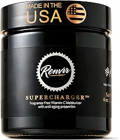 Hidratante facial masculino Supercharger, creme facial diário de rápida absorção com ácido hialurônico e vitamina C, hidratação leve para pele seca, oleosa e envelhecida, extrato de camomila