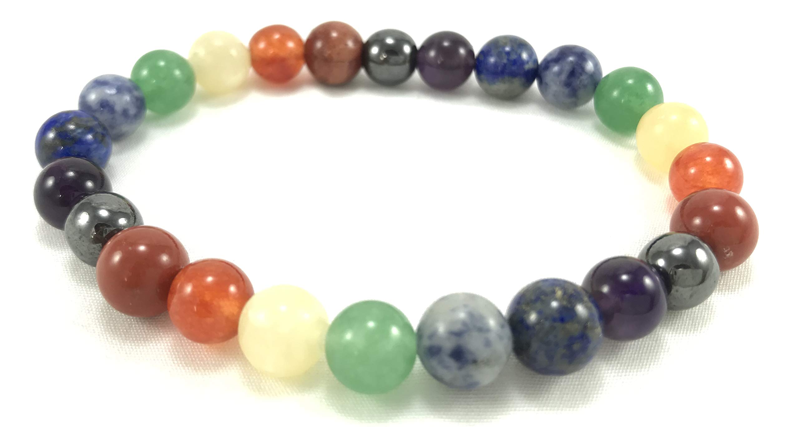 Remedywala Charged 7 Chakra Multicolor Natural Bracelet 8MM