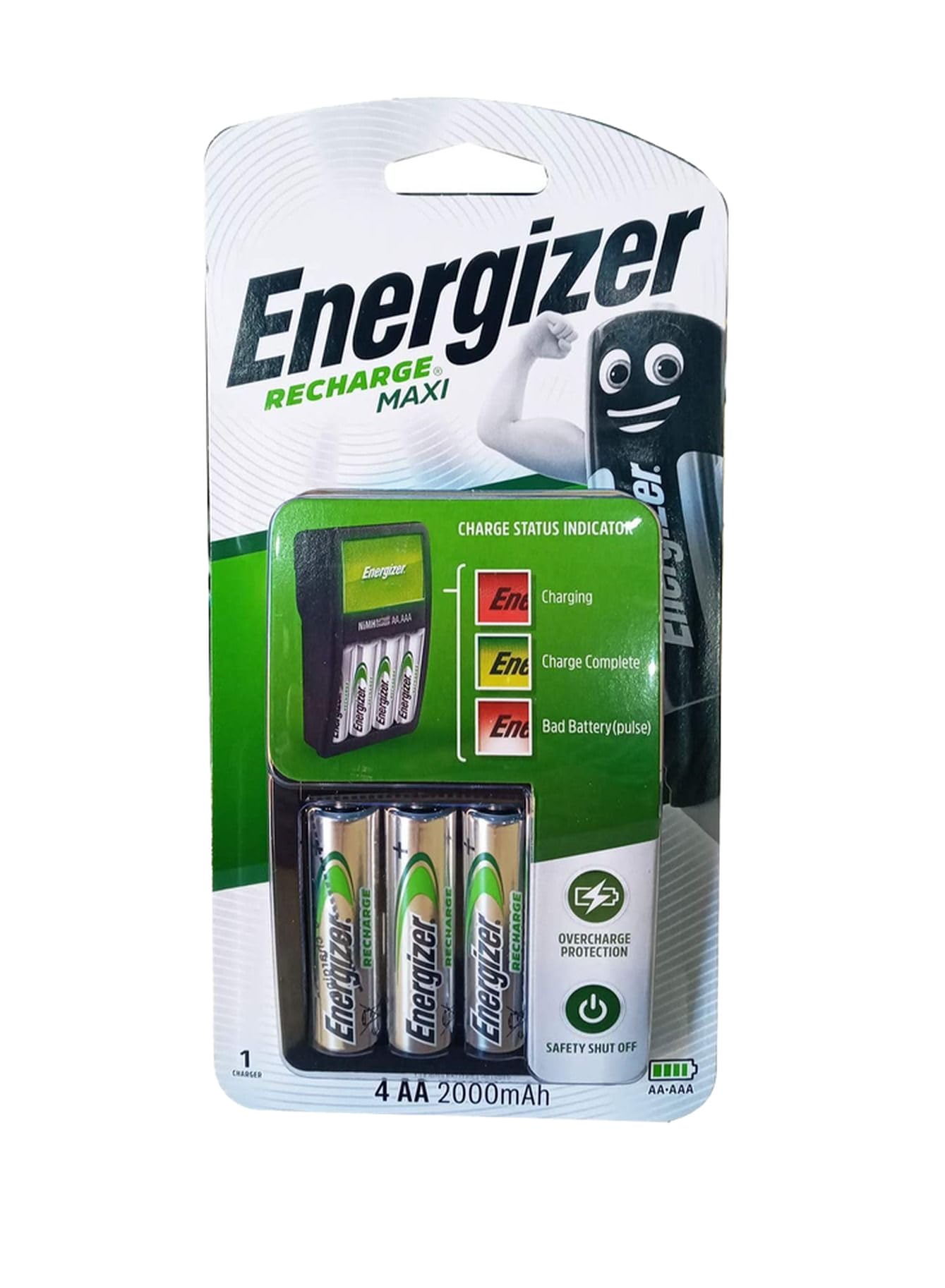 Energizer Maxi Charger With 4 X Aa Battery, 2724635355691, Rechargeable