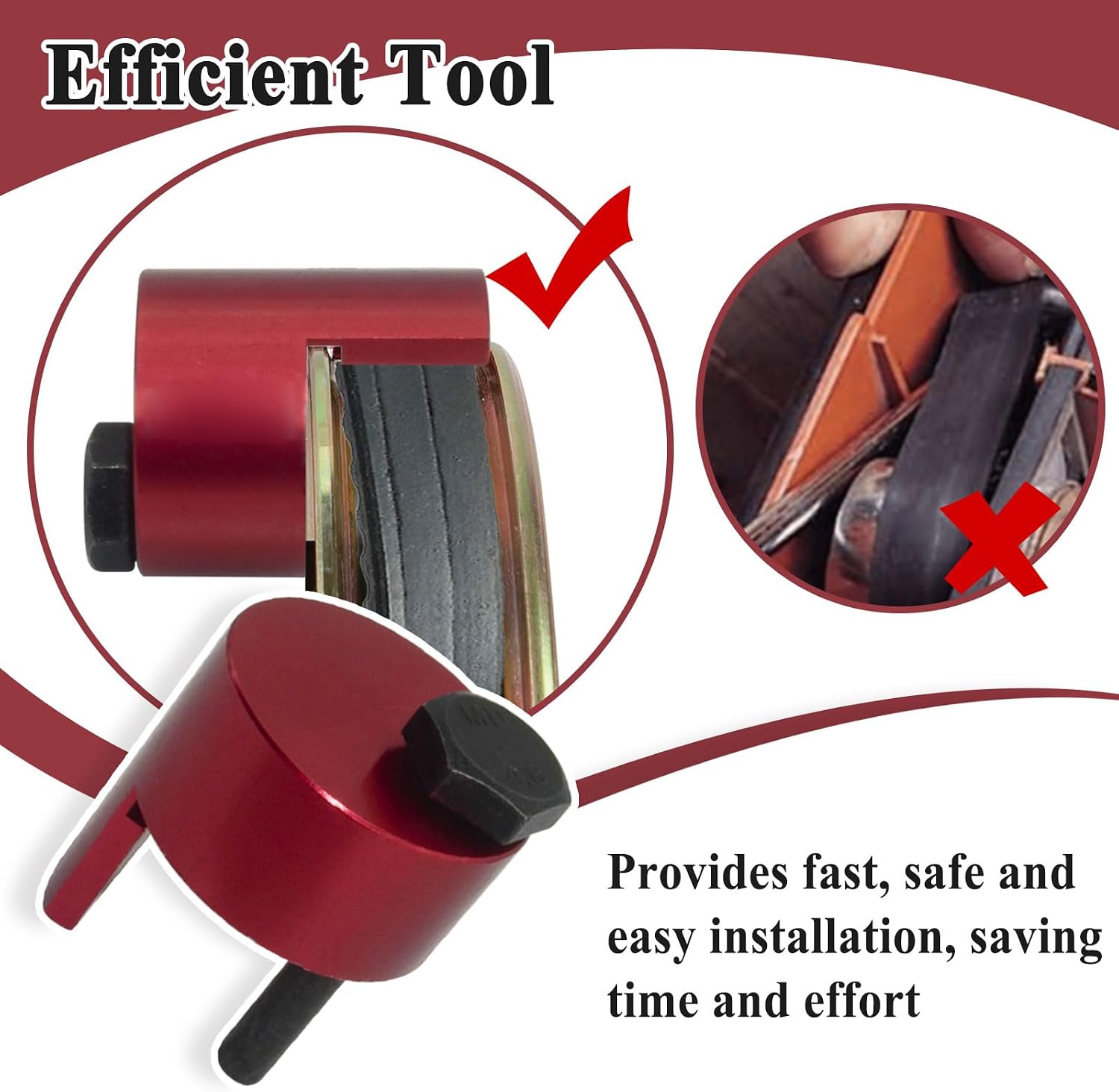 91030 Stretch Fit Belt Installation Tool, Prevent Belt Damage, Metal