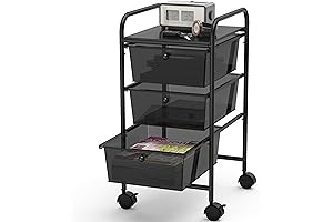 Simple Houseware 3-Drawer Utility Cart in Black