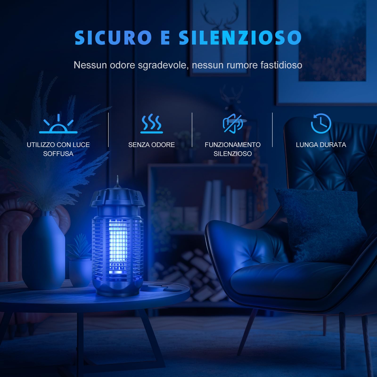 Lampada Antizanzare Elettrica, Zanzariera 20W UV Anti Trappola, Zanzare Elettrica Anti Insetti per Giardino Interno Esterno, Impermeabile IPX4, con 1 Spazzole Pulit