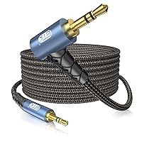 Vista 1 de EMK Cable auxiliar de 90 grados de 0.138 in, cable auxiliar estéreo macho a macho para automóvil, chapado en oro de 24 quilates, calidad de sonido