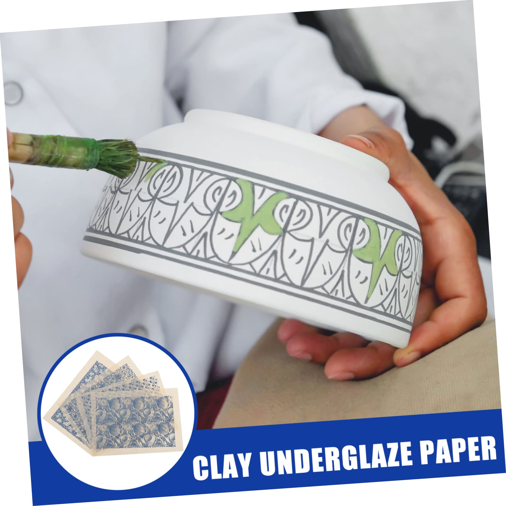 Lurrose 20feuilles Papier De Décalcomanie sous Glaçure De Décoratives pour Transfert Résistant Aux Hautes Températures pour Artisanale