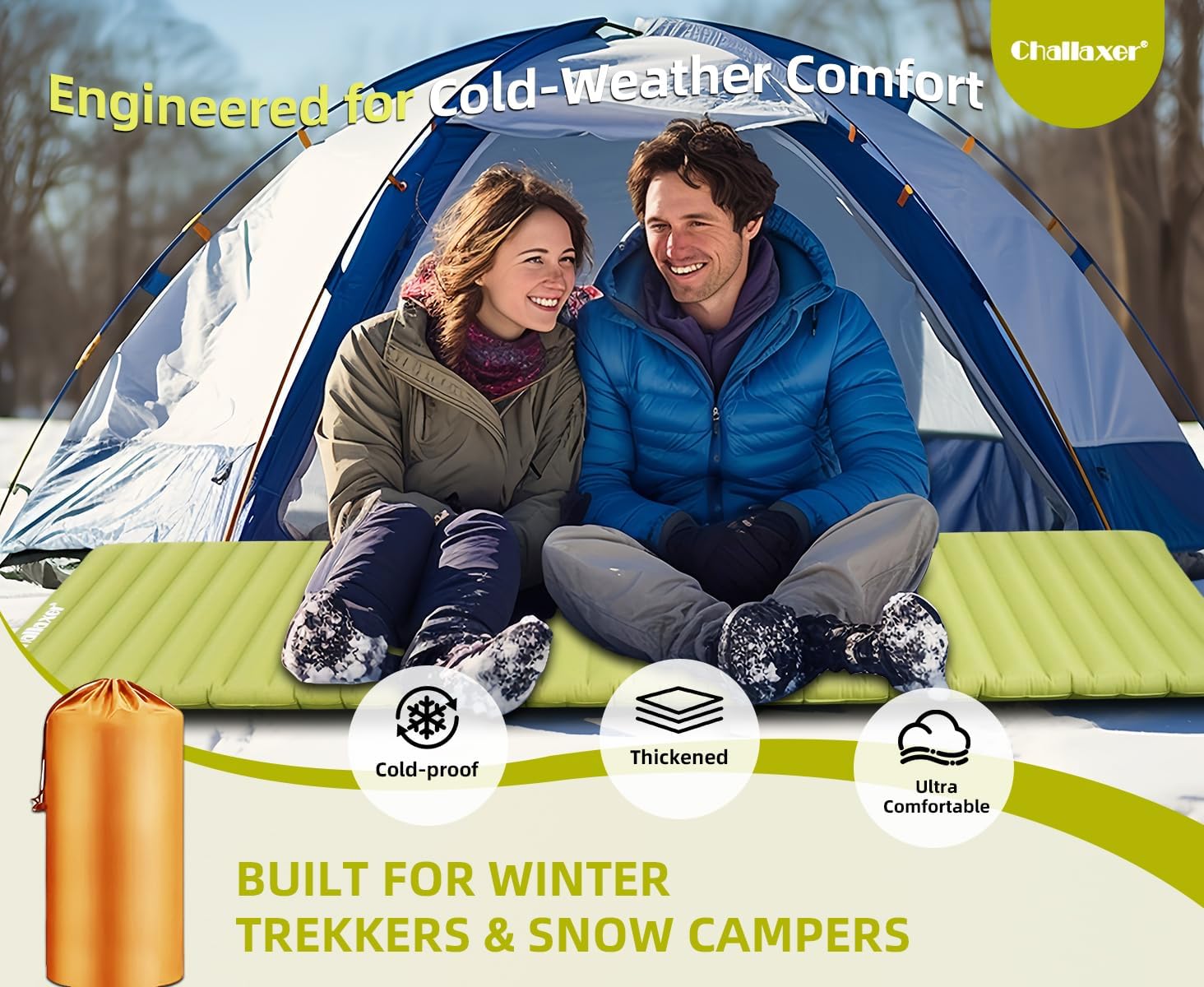 Ultralight Insulated Inflatable Sleeping Pad, 6.9R for Camping & Backpacking, 72x26in, 3.62" Thickness, Waterproof & Easy Inflation