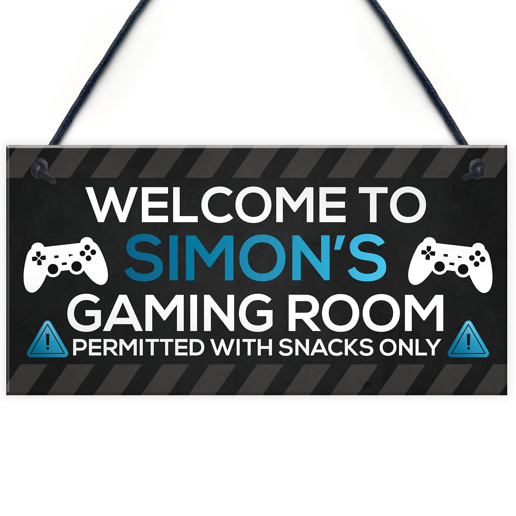 Funny Gaming Room Sign Personalised Boys Bedroom Man Cave Sign