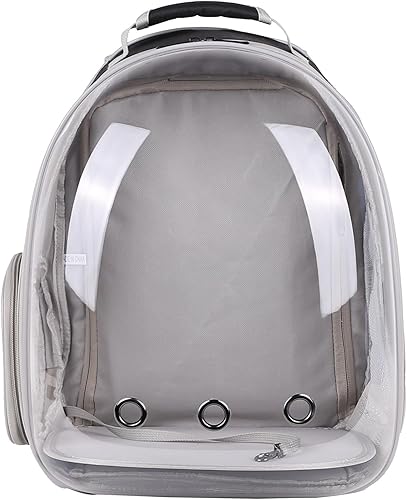Miniatura 58 de Mochila polarizada doble expandible para gatos, adecuada para mascotas de hasta 20 libras, cápsula espacial expandible delantera y trasera