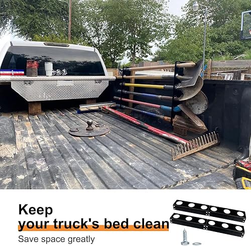 Miniatura 2 de Soporte de herramientas de mano de 6 agujeros, estante de almacenamiento de herramientas apto para lanscaping remolque y camión