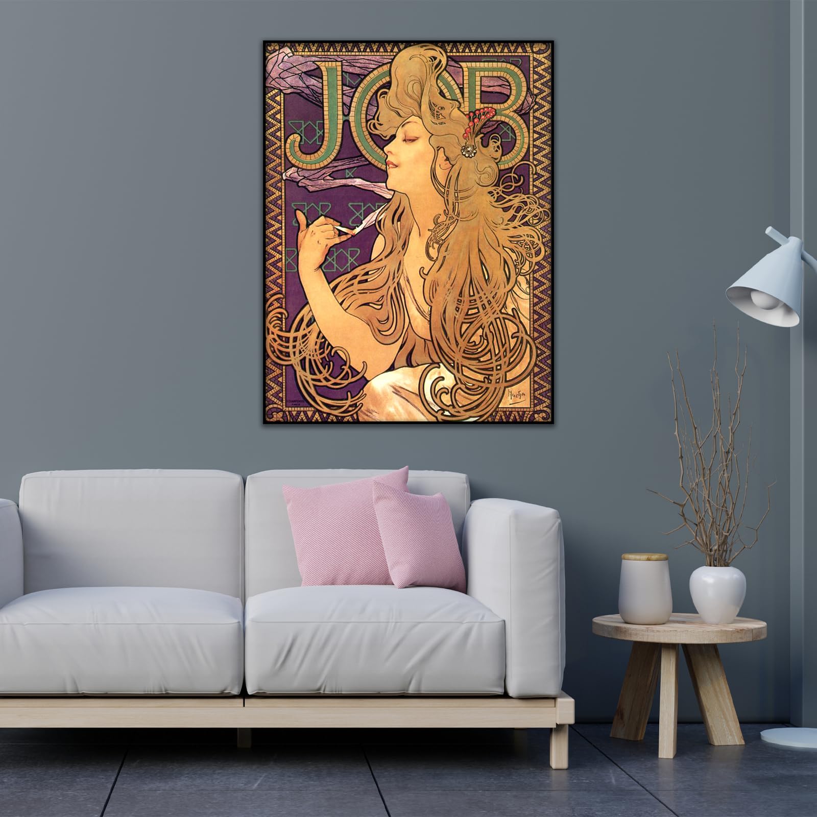 art nouveau job cigarettes Cigarette Paper - Mucha 1898 Job Cigarettes smoking woman- Advertising