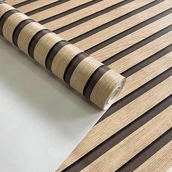 RHP Non-Woven Wallpaper Wood Effect 3D - Wall Panel Design Modern Slat Wall in Skandi Look Natural Look Wooden Wall Effect 0.53 x 10.05 m 930055
