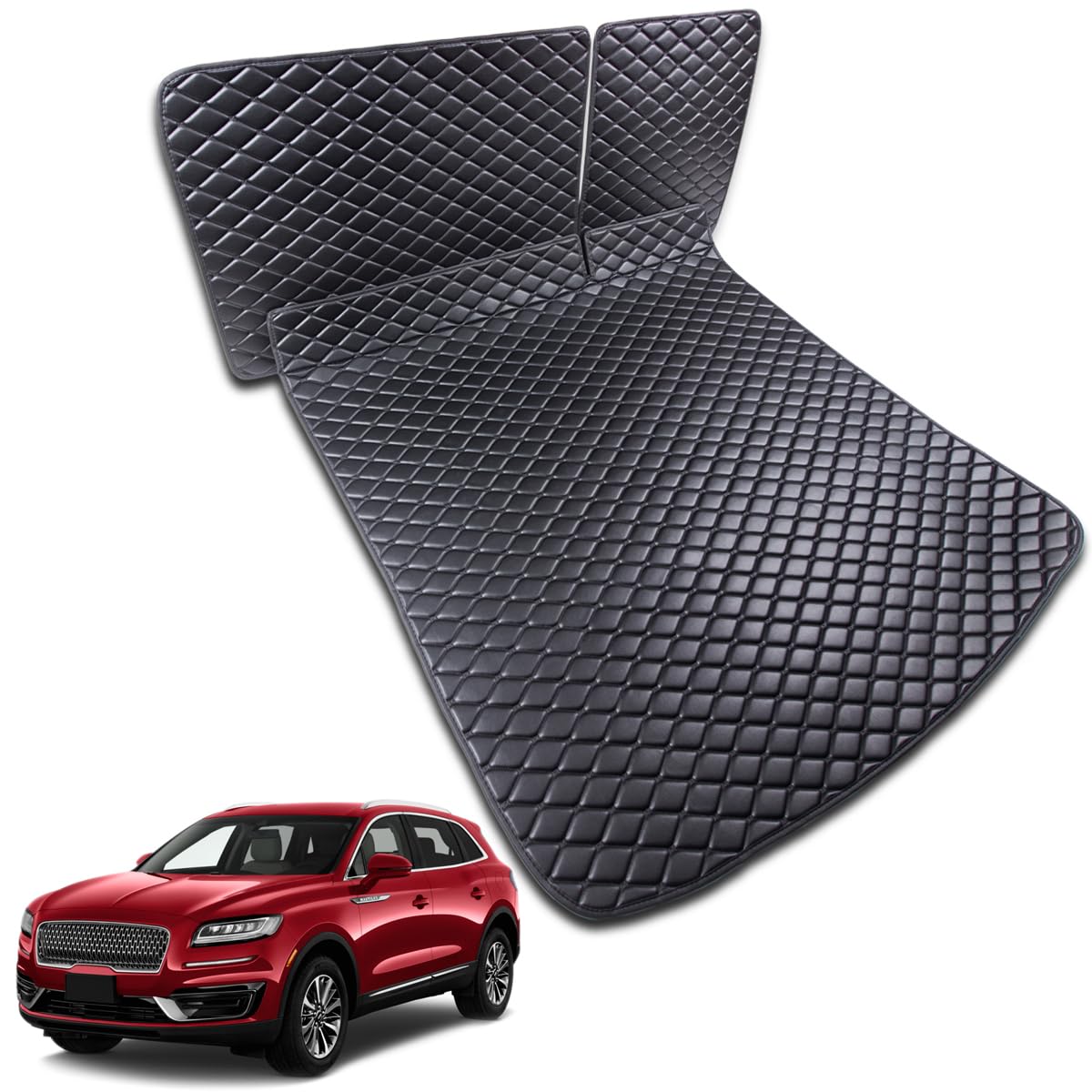 for 2016-2018 Lincoln MKX / 2019-2022 Nautilus Trunk Mat and Rear Backrest Mat Cargo Liners All Weather Waterproof