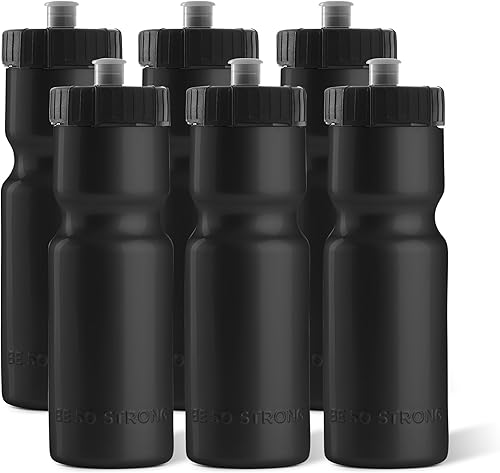 Miniatura 17 de Botellas de agua deportivas 50 Strong – Botellas de plástico reutilizables de 22 oz libres de BPA con tapa de tracción – Fabricadas en EE. UU.