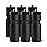 50 Strong Sports Water Bottles 6-Pack - Reusable 22 oz BPA-Free Plastic Bottles with Pull Top Cap - Made in USA - Top Rack Dishwasher Safe - Fits Most Bike Cages Brand - Black