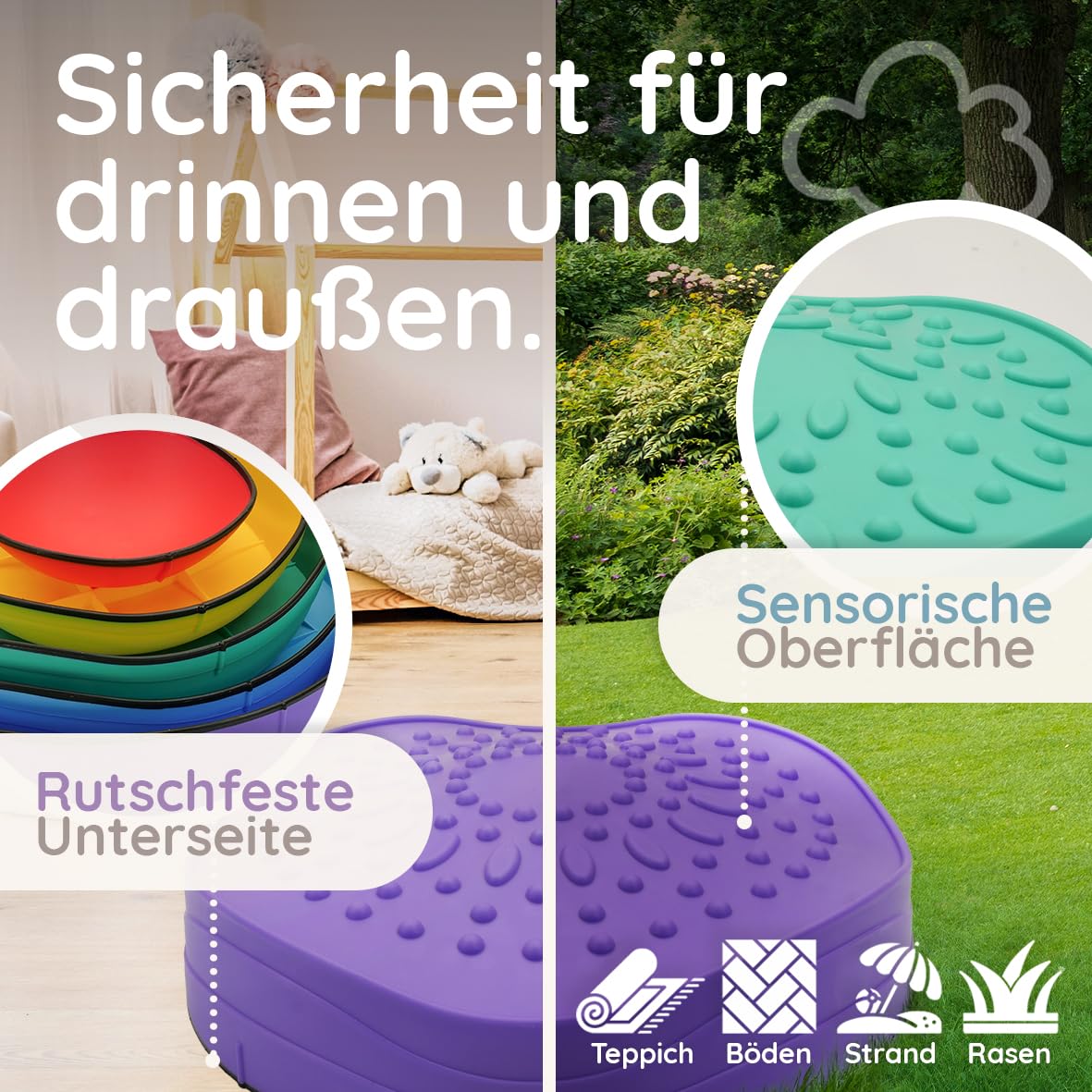 Pierres d'équilibre pour enfants - Pierres d'équilibre et pierres empilables - Pierres de rivière pour l'équilibre, la motricité - Pour l'intérieur et l'extérieur - Mouvement et équilibre