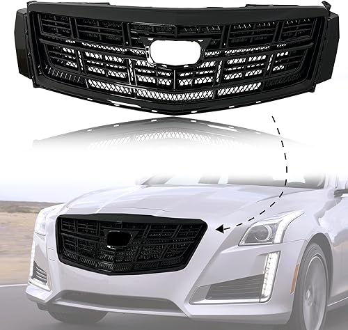 Kit de repuesto para rejilla de entrada de aire frontal, color negro, brillante, malla negra, compatible con XTS 2013-2017