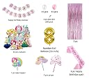 FI - FLICK IN 51 pcs 8th Birthday Decoration for Girls Car Castle Cutouts Princess Sash Pink Curtain Princess Birthday Decoration Number 8 Foil Balloon (Pack of 51, Pink) gallery image