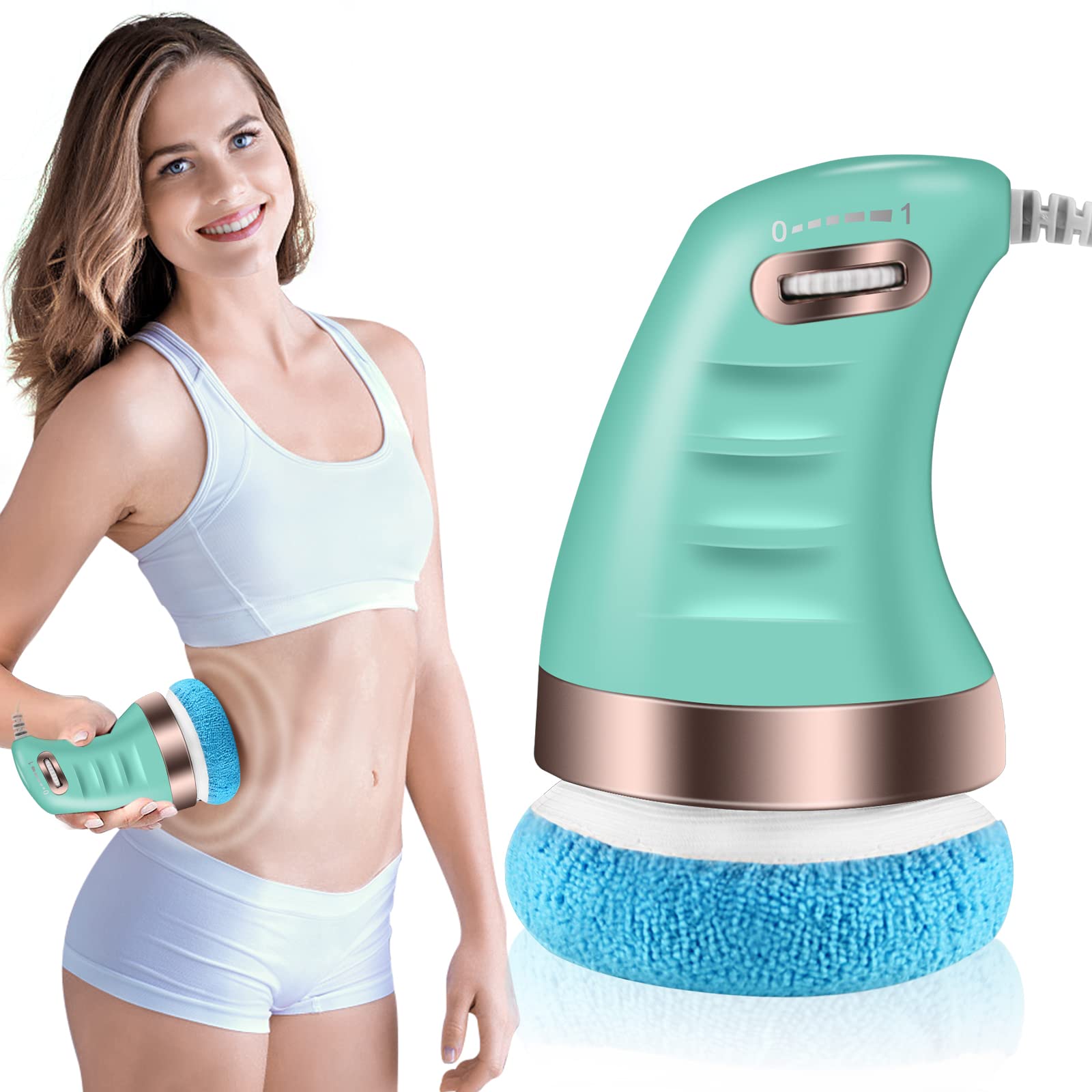 Body Sculpting Care Machine, Ergonomic Design One Hand Operation, Soft Foam Head Stepless Speed Regulation, Portable Body Cellulite Massager for Waist Belly Leg Arm Butt