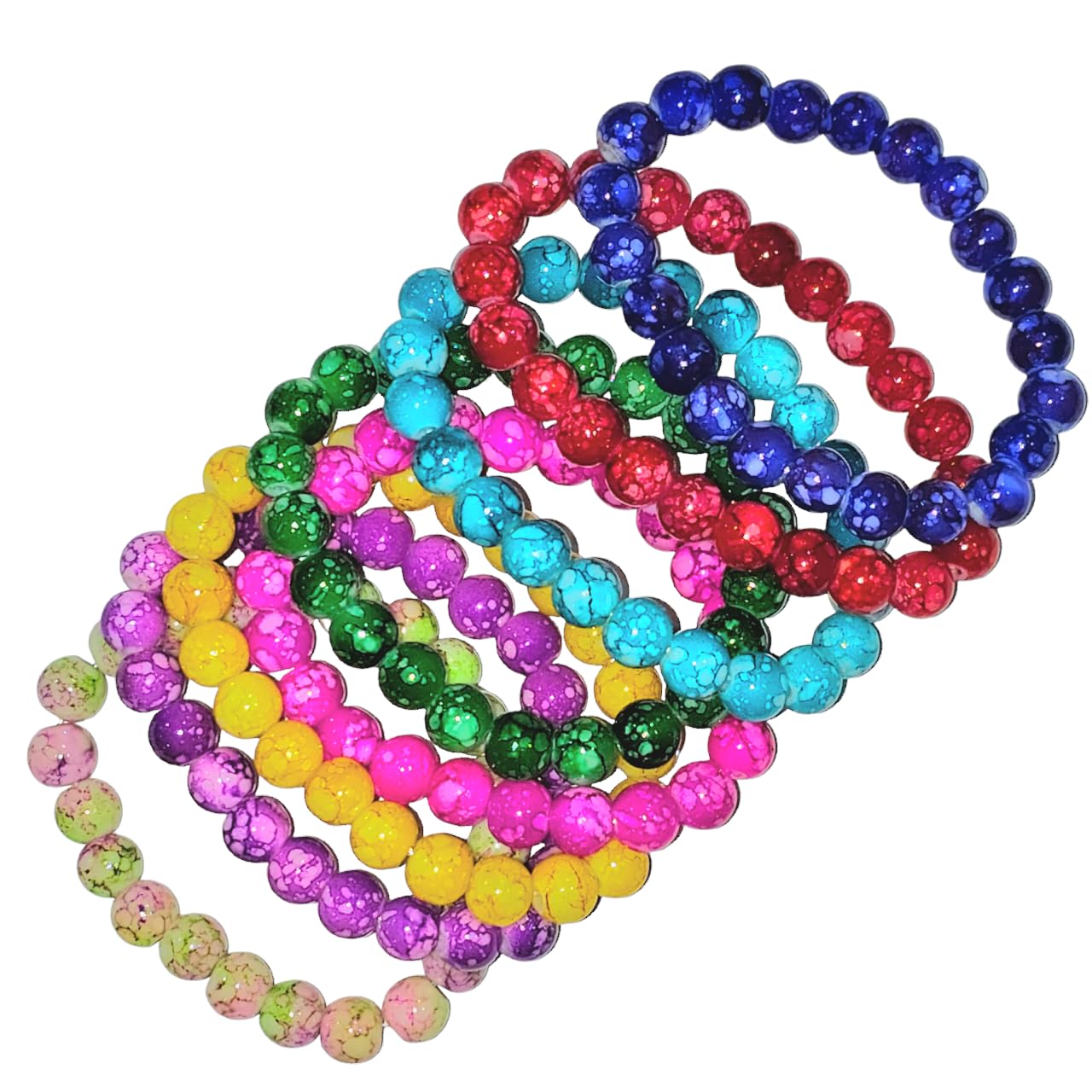 LACUM® Navratri Glass Beads Bracelets Combo - Perfect Kanya Bhoj and Birthday Return Gifts for Girls (PACK OF 7 MARBLE) (B0CPM9LSPK) Amazon Price History, Amazon Price Tracker