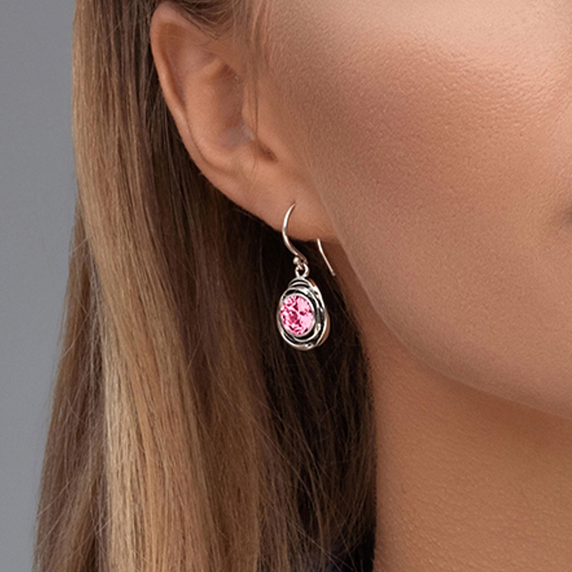 JEAN RACHEL JEWELRY 925 Sterling Silber Ohrringe Damen, Handgefertigte Vintage Design Draht-Wrap Zirkonia Hängeohrringe – Hypoallergen, Nickelfrei, Bleifrei – Aquamarin oder Citrin Statement