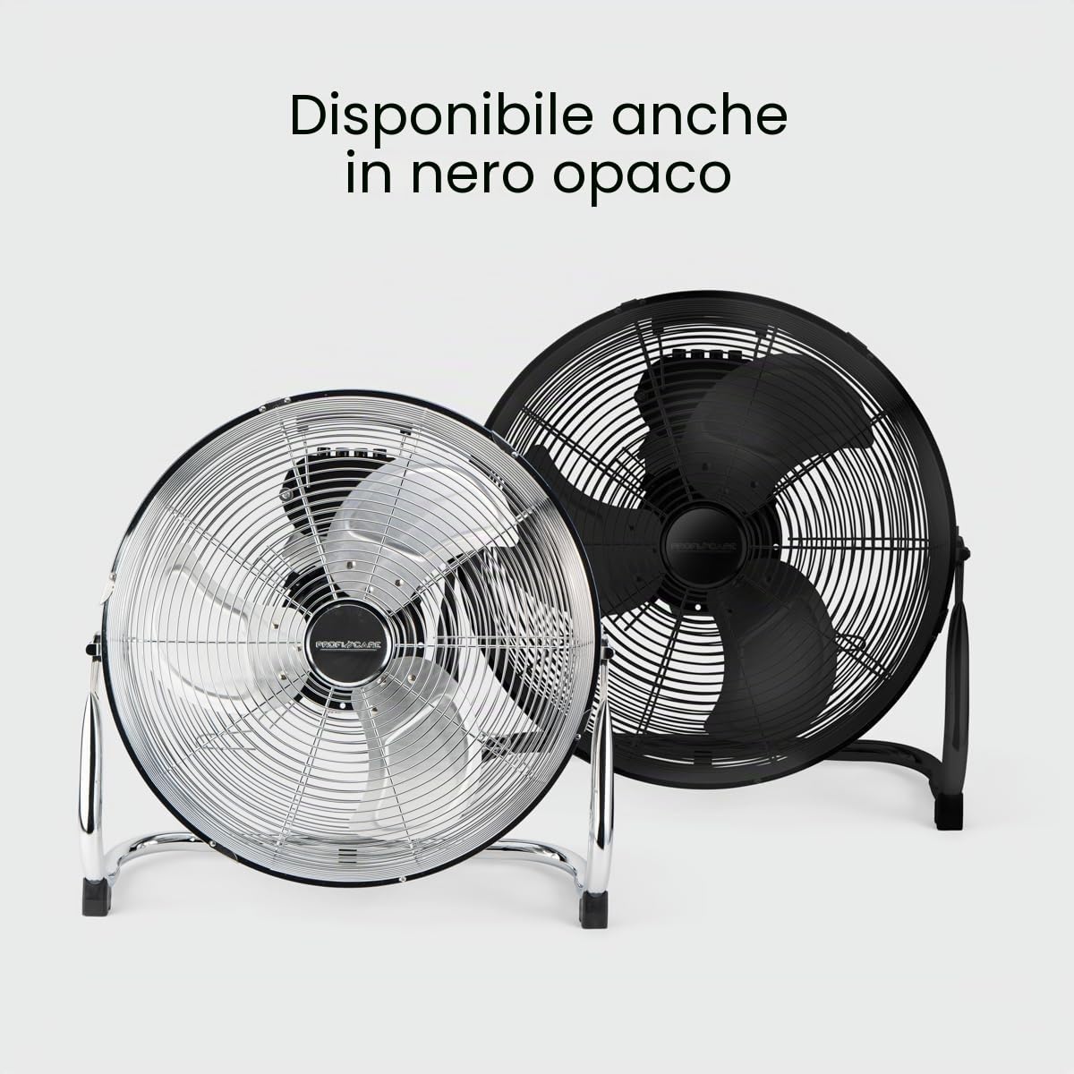 PROFI CARE PC VL 3066 WM - Ventilatore da pavimento retrò - 100 W - 45 cm - Indicatori LED - 4 livelli (0-1-2-3) - Silenzioso - Cromo