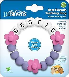 Dr. Brown's Best Friends Teething Ring, 100% Silicone Massaging Teether Toy, Pink and Purple, BPA-Free, 3m+ Price In India