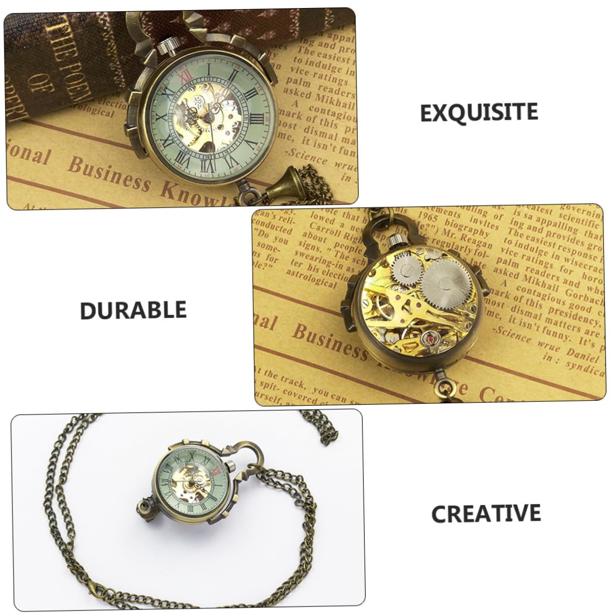 Reloj de Bolsillo Colgante Mecánico Esférico de Aleación y Vidrio