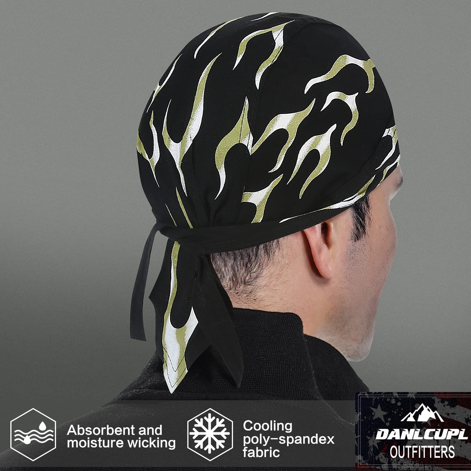 3 piezas de trapos de rocío con calavera de trapo de rocío, gorro pirata, envoltura para la cabeza, bandana, forro de casco para hombres, ciclismo, motocicleta